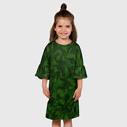 Платье клеш для девочки Хаки камуфляж, цвет: 3D-принт — фото 2