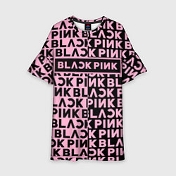 Платье клеш для девочки Blackpink - pink text, цвет: 3D-принт