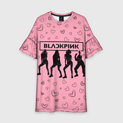 Платье клеш для девочки Blackpink силуэт, цвет: 3D-принт