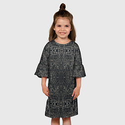 Платье клеш для девочки Черная каллиграфия, цвет: 3D-принт — фото 2