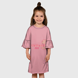 Платье клеш для девочки Barbenheimer PINK EDITION, цвет: 3D-принт — фото 2