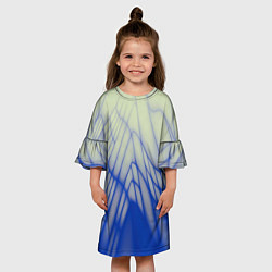Платье клеш для девочки Лучи - неоновый синий - Хуф и Ся, цвет: 3D-принт — фото 2