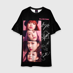 Платье клеш для девочки Blackpink Autographs, цвет: 3D-принт