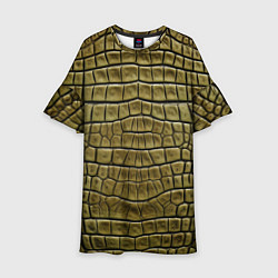 Платье клеш для девочки Текстура кожи крокодила, цвет: 3D-принт
