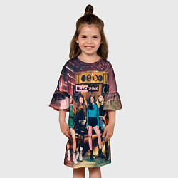 Платье клеш для девочки Blackpink girls poster, цвет: 3D-принт — фото 2