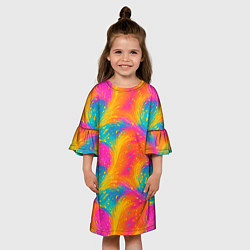 Платье клеш для девочки Насыщенные яркие краски, цвет: 3D-принт — фото 2