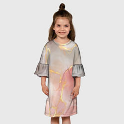 Платье клеш для девочки Texture and glitter, цвет: 3D-принт — фото 2
