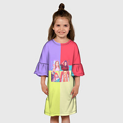 Платье клеш для девочки Блек Пинк - разноцветный, цвет: 3D-принт — фото 2
