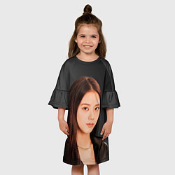 Платье клеш для девочки Блэкпинк Джису, цвет: 3D-принт — фото 2