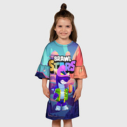 Платье клеш для девочки Дракон Даг Бравлы, цвет: 3D-принт — фото 2