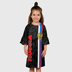 Платье клеш для девочки Russia black style, цвет: 3D-принт — фото 2