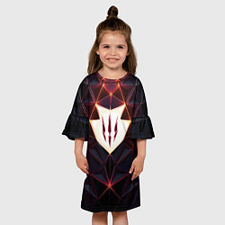 Платье клеш для девочки The Witcher Logo Triangle, цвет: 3D-принт — фото 2