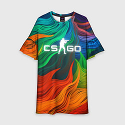 Платье клеш для девочки Cs Go Logo Color, цвет: 3D-принт