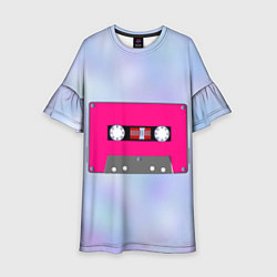 Платье клеш для девочки Магнитофонная кассета, цвет: 3D-принт