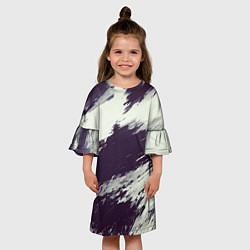 Платье клеш для девочки Размазанные мазки, цвет: 3D-принт — фото 2
