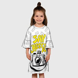 Платье клеш для девочки Say cheese, цвет: 3D-принт — фото 2