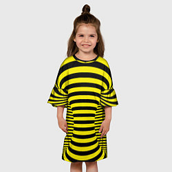 Платье клеш для девочки Осиная талия - полосатая иллюзия, цвет: 3D-принт — фото 2