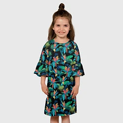 Платье клеш для девочки Попугаи Макса Пэйна, цвет: 3D-принт — фото 2