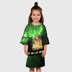 Платье клеш для девочки Mood - коты из ТикТок, цвет: 3D-принт — фото 2