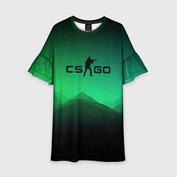 Детское платье CS GO green black background