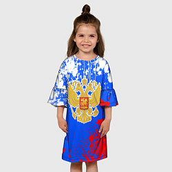 Платье клеш для девочки Триколор рф и герб, цвет: 3D-принт — фото 2