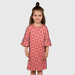 Платье клеш для девочки Обережные Узоры - Орепей, цвет: 3D-принт — фото 2