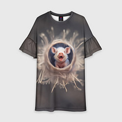 Платье клеш для девочки Мордочка забавного поросёнка, цвет: 3D-принт