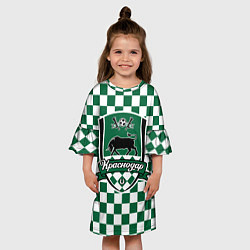 Платье клеш для девочки Краснодар - Футбольный Клуб, цвет: 3D-принт — фото 2
