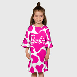 Платье клеш для девочки Животный паттерн - Барби, цвет: 3D-принт — фото 2