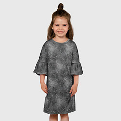 Платье клеш для девочки Узор Черно-белый, цвет: 3D-принт — фото 2