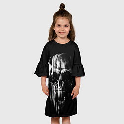Платье клеш для девочки Brutal skull, цвет: 3D-принт — фото 2