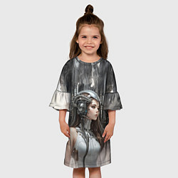 Платье клеш для девочки Работница коммутатора, цвет: 3D-принт — фото 2