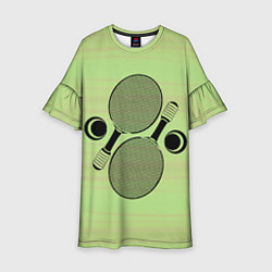 Платье клеш для девочки Настольный теннис или пинг понг, цвет: 3D-принт