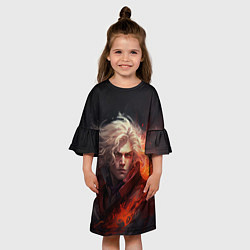 Платье клеш для девочки Дампир Алукард, цвет: 3D-принт — фото 2