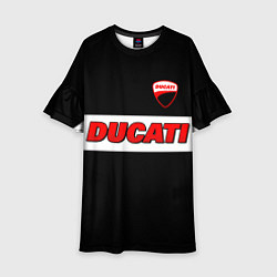 Платье клеш для девочки Ducati motors - черный, цвет: 3D-принт