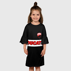 Платье клеш для девочки Ducati motors - черный, цвет: 3D-принт — фото 2