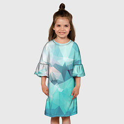 Платье клеш для девочки Небо из геометрических кристаллов, цвет: 3D-принт — фото 2