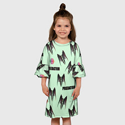 Платье клеш для девочки Хищник - логотип, цвет: 3D-принт — фото 2