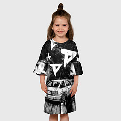 Платье клеш для девочки Инициал Ди, цвет: 3D-принт — фото 2