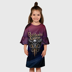 Платье клеш для девочки Baldurs Gate 3 logo geometry, цвет: 3D-принт — фото 2