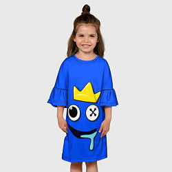 Платье клеш для девочки Радужные друзья Синий, цвет: 3D-принт — фото 2