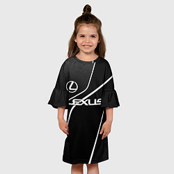 Платье клеш для девочки Lexus - white line, цвет: 3D-принт — фото 2