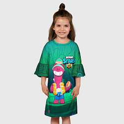 Платье клеш для девочки Даг из Бравл Старс, цвет: 3D-принт — фото 2