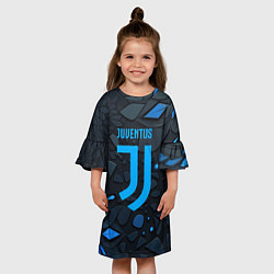 Платье клеш для девочки Juventus blue logo, цвет: 3D-принт — фото 2