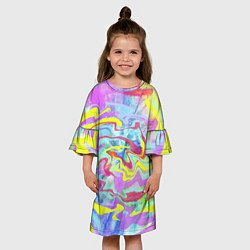 Платье клеш для девочки Flash of colors, цвет: 3D-принт — фото 2