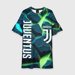 Платье клеш для девочки Juventus green neon, цвет: 3D-принт