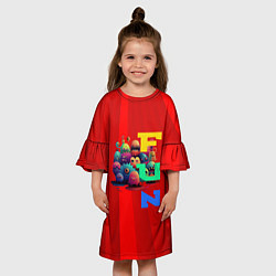 Платье клеш для девочки Весело FUN, цвет: 3D-принт — фото 2