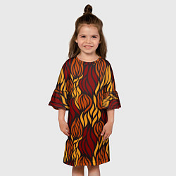 Платье клеш для девочки Hot Flames - паттерн, цвет: 3D-принт — фото 2