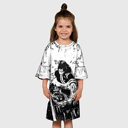 Платье клеш для девочки Шинра - Пламенная бригада пожарных, цвет: 3D-принт — фото 2