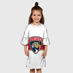 Платье клеш для девочки Florida panthers - uniform - hockey, цвет: 3D-принт — фото 2